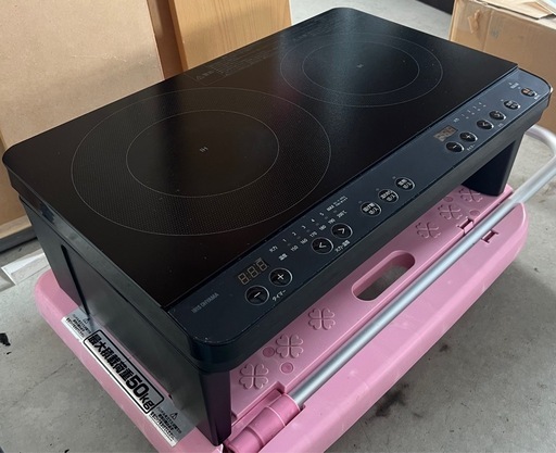 【成約済】【USED】2025年製　IRIS OHYAMA / アイリスオーヤマ　2口IHコンロ　IHK-WKT41S-B　スタンド付