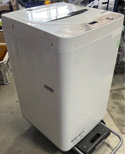 【USED】2020年製　SHARP / シャープ　全自動電気洗濯機　ES-GE6E-T 洗濯容量6.0kg