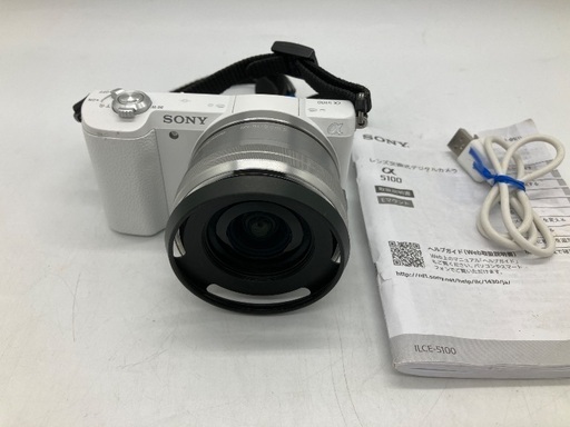 【トレファク足立扇店】ﾐﾗｰﾚｽ一眼ｶﾒﾗ SONY α5100ﾊﾟﾜｰｽﾞｰﾑﾚﾝｽﾞｷｯﾄ 取説･USBｹｰﾌﾞﾙ付