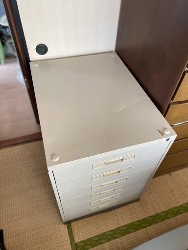 スチール製 6段 書類収納棚 整理棚 保管庫 レターケース トレースペーパー 収納庫 中古品  