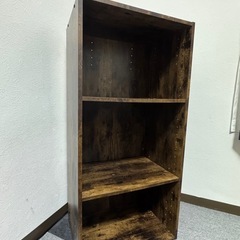 木製カラーボックス 木目調 3段の画像