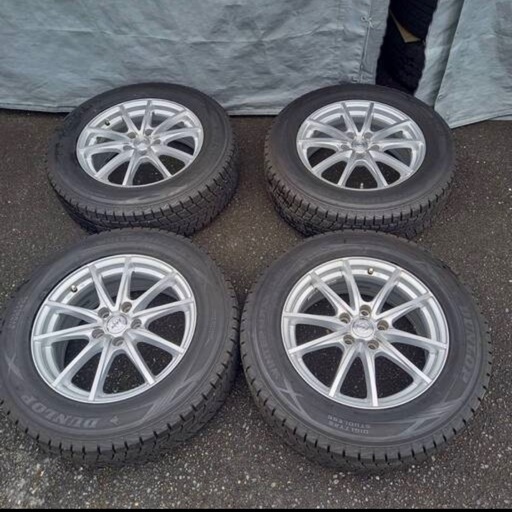 【中古品】ハリアー 17インチ ホイール & スタッドレスタイヤ 225/65R17 ダンロップ