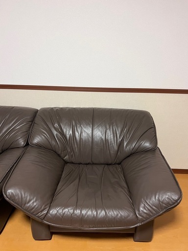 応接ソファセット ブラウン レザー調 1人掛け2脚2人掛け 3人掛けオフィス家具