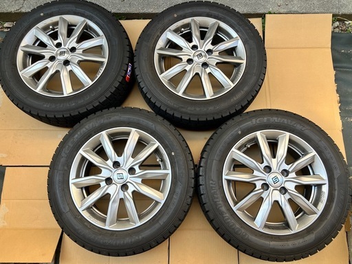 スタッドレス185/65R15 ノート フリード シエンタ等 4本 アルミホイール付き 4穴　溝あり  値下げ
