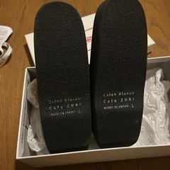 【値下げしました】【美品、ほぼ未使用】カレンブロッソ 草履 黒 レザー の画像