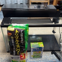 【60cm水槽セット】GEX 上部フィルター付き 水槽セット ろ材付きの画像