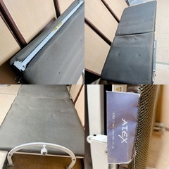 アテックスATEX 収納式リクライニングベッド ブラウン 折りたたみ式の画像