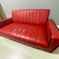 早い者勝ち！2人用ソファー　赤色の画像