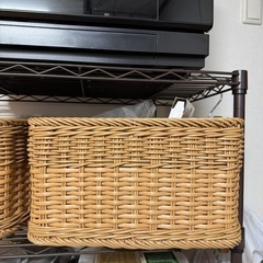 収納ケース2個セット　かご　ニトリの画像