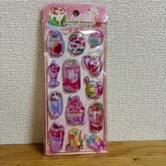 【新品未使用】水入りシール シャカシャカシール ウォーターインシール 2枚セット デザート うさぎ フルーツ ぷくぷく の画像