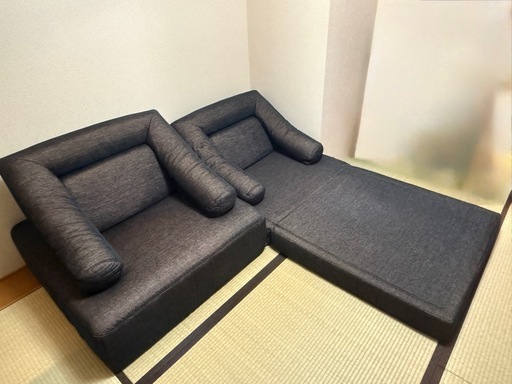 リーンロゼ ソファ 2セット｜1台はベッドになるタイプ｜100cm×100cm