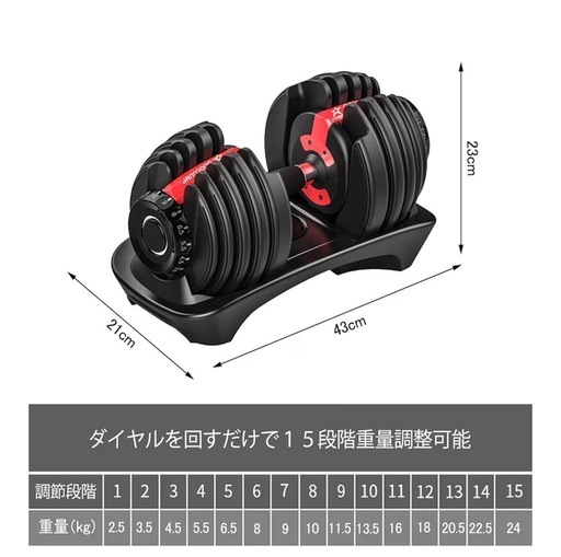 可変式ダンベル＋ベンチ台セット
