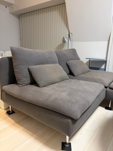 【お値下げしました
】IKEA    ソファー　　グレー　　三人掛け　　