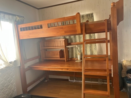 引き出しチェスト付きシステムベッドデスク