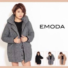 EMODA　ソフトライニングフードダウン l.mix S エモダ コート グレーの画像