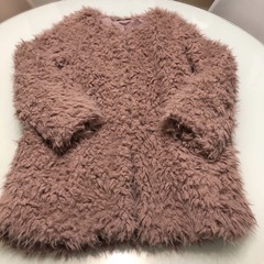INGNI　モコモコファーノーカラーコート モーブピンク M ファーコートの画像
