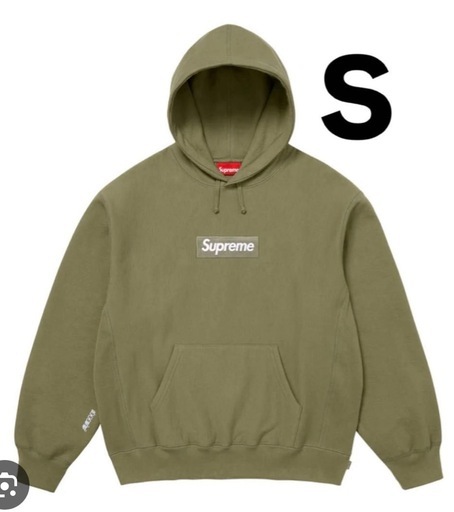 新品　supreme 2025年　ボックスロゴ　フーディー　オリーブ　Sサイズ