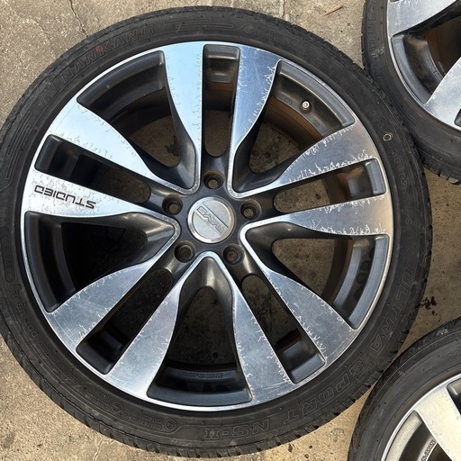 18 7.5j  OFFSET+55 114.3　バリ山　225/40/18 　4本　RAYS製