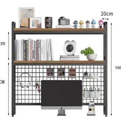 スチールラック 木製天板付き　の画像