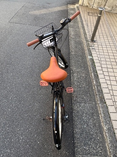 20インチ折りたたみ自転車 6段変速 カゴ付き 鍵・空気入れ付き