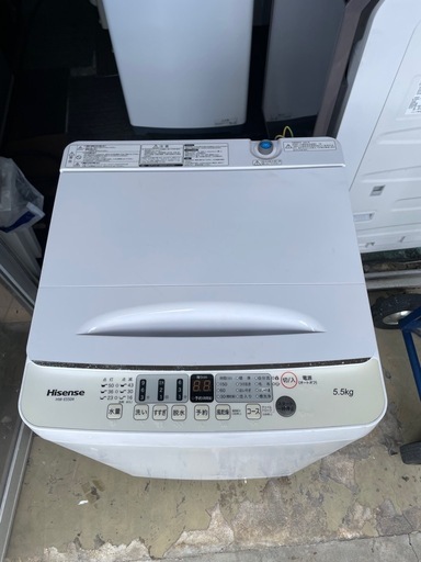 北九州市内配送無料　保証付き ハイセンス 洗濯機 全自動洗濯機 5.5kg HW-E5504 2022年製 ホワイト 簡易乾燥機能付