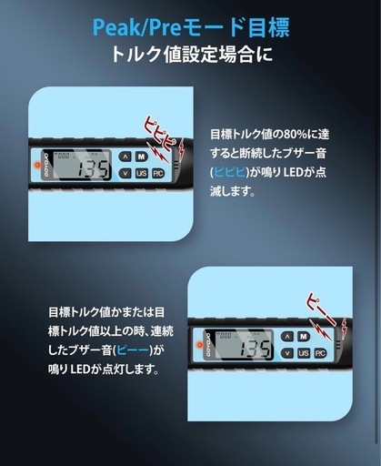 【未使用】GOYOJO デジタルトルクレンチ 高精度 LCDディスプレイ 6~200Nm