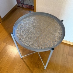 サイドテーブル　カフェ丸テーブル　グレーの画像