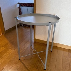 サイドテーブル　カフェ丸テーブル　グレーの画像