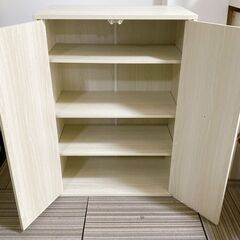 M535 リビング収納   キャビネット 木目調 扉付き・棚高さ調節可能 の画像