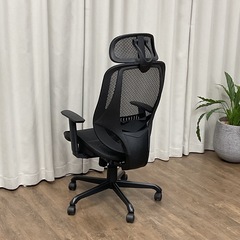 KC-10【新入荷　リサイクル品】ニトリ　クエト　メッシュバック　ワークチェア　黒の画像