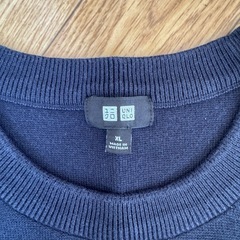 ユニクロ ウォッシャブルミラノリブセーター（ネイビー・XL）の画像