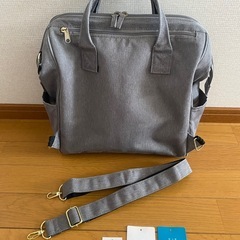 【ショルダー紐未使用の新品】購入時タグ付き　美品　anello アネロ3wayバッグ リュック ライトグレー の画像