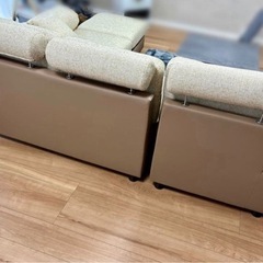 CARLO カウチソファ ベージュ 使用1ヶ月 美品 オットマン付きの画像