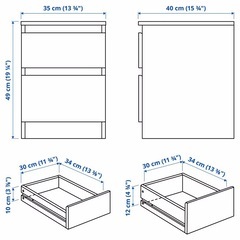 【2台】IKEA クレン チェスト ブラックの画像