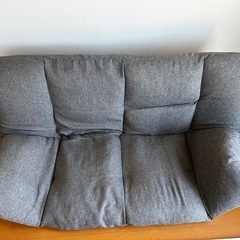 LOWYA ローソファ 2人掛け グレー リクライニング可 引き取り限定の画像