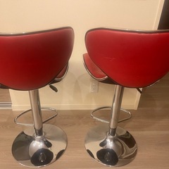 カウンターチェア【赤】　　2脚　あげますの画像