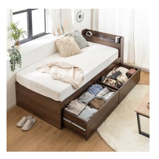0219-014 ★リユースのサカイ幸手店★　2人用ソファーベットブラウン(オットマン付き)※・シミ有¥9,900(税込)【備考】W156 D98H77 0219-014 ☆リユースのサカイ幸手店☆ 2人用ソファーベットブラウン