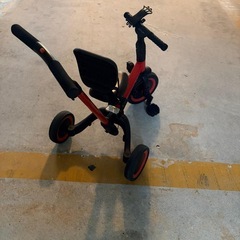 お引越しで❗️押し棒付き のりかえ三輪車CX レッドの画像