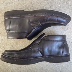 ブーツ スリッポン モカシン レザー ブラウン DAKS 26.5の画像