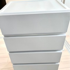 ニトリ　4段チェスト　グレー/ホワイトの画像