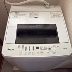 洗濯機 4.5kg 無料（時々エラーあり）の画像