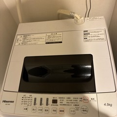 2021年製　洗濯機　4.5kgの画像