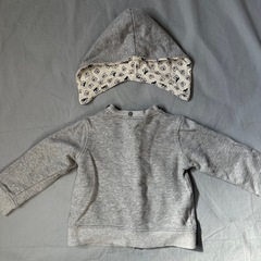 フード付き取り外し可能　トレーナー生地羽織の画像