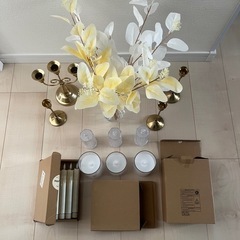 結婚式　ウェディングウェルカムスペース装飾品　フラワーキャンドル一式の画像