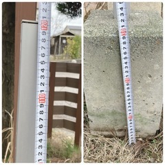 【取引中】アルミ柱120cm〜146cm 4本　無料　DIYフェンス用 レンガ コンクリートブロックの画像