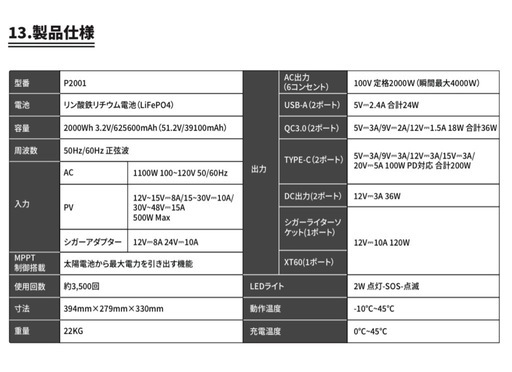 ⚠️ジャンク品⚠️ 2000whの大容量‼️ ②ENOURポータブル電源