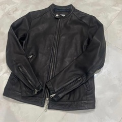 ユナイテッドアローズ シングル 羊革　レザー　ライダース　黒　Mサイズの画像