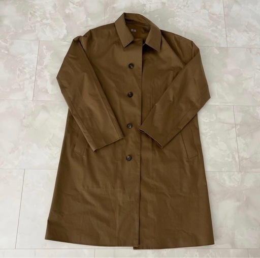 美品 メンズ ユニクロ ステンカラーコート M ブラウン 春服 秋服 冬服