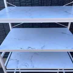 大理石調　キッチン・スチールラックの画像