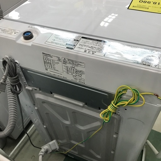 ジャングルジャングル貝塚店　洗濯機　ハイセンス　2024年製　白　ホワイト　上開き　縦型　6.0kg 立体シャワー水流　ステンレス槽　